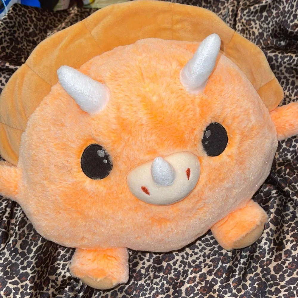 Triceratops Orange Stuffed Animal